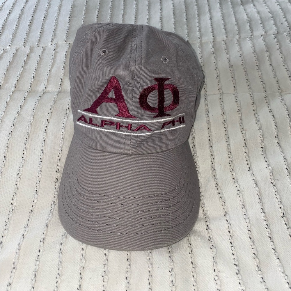 Grey Alpha Phi baseball hat